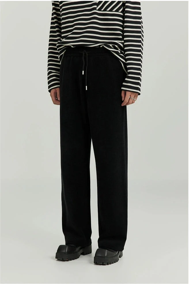 Slim Ribbed Elastic-Waist Lightweight Pants - Image 14