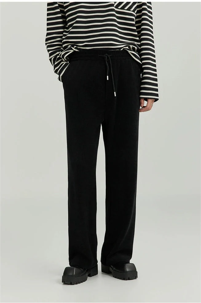 Slim Ribbed Elastic-Waist Lightweight Pants - Image 17