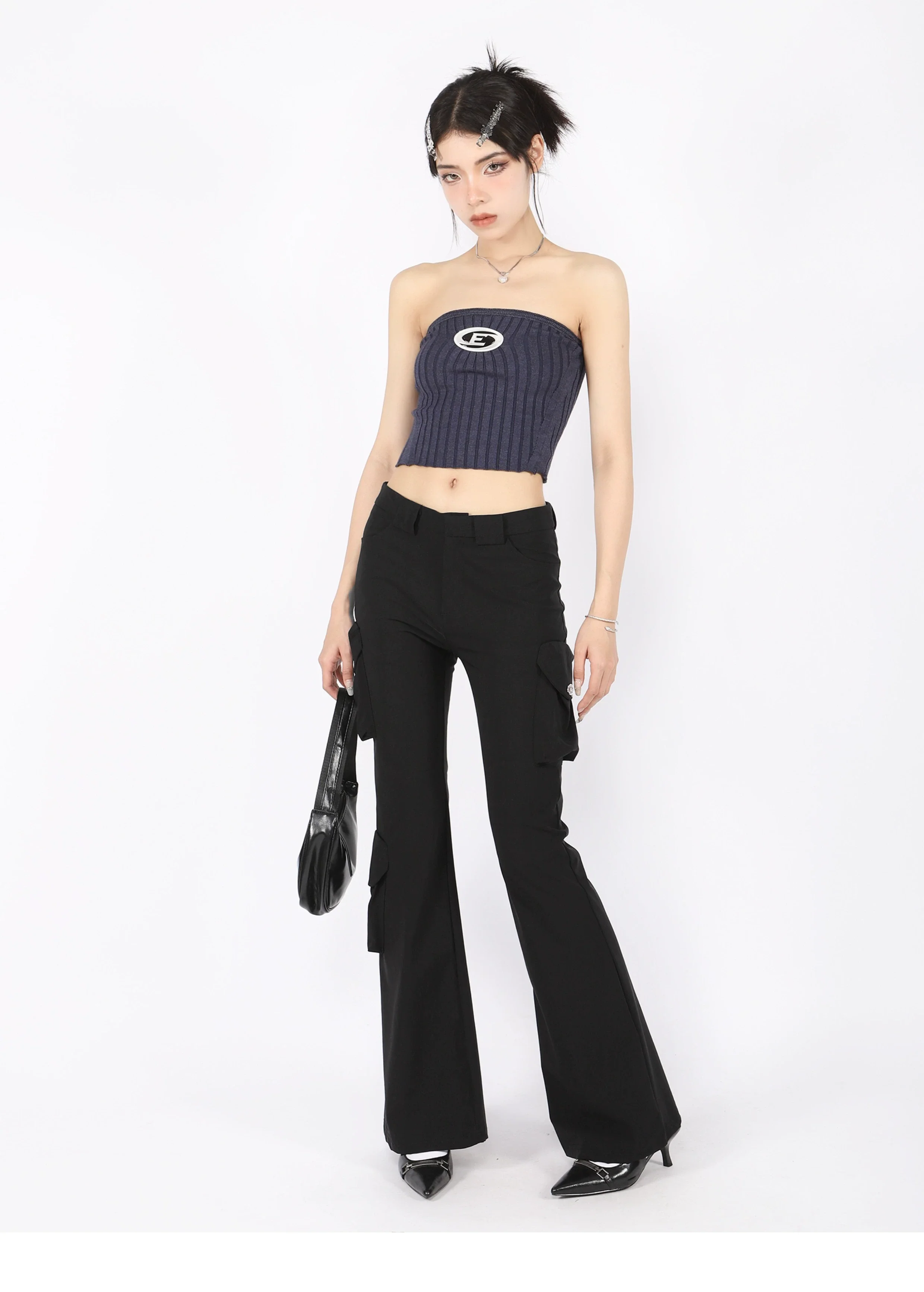 Slim Semi-Flare Cargo Pocketed Pants - Image 5