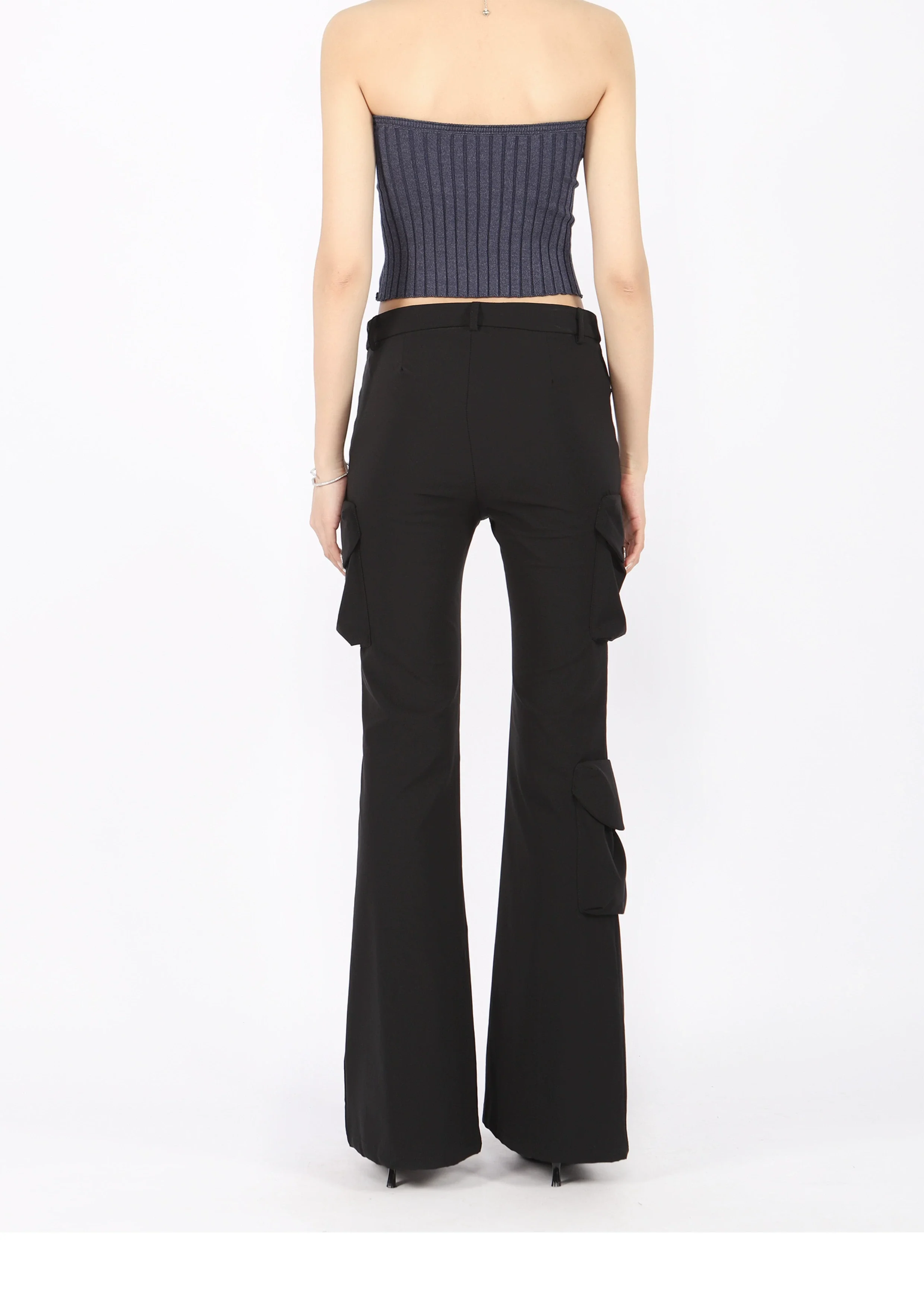 Slim Semi-Flare Cargo Pocketed Pants - Image 6