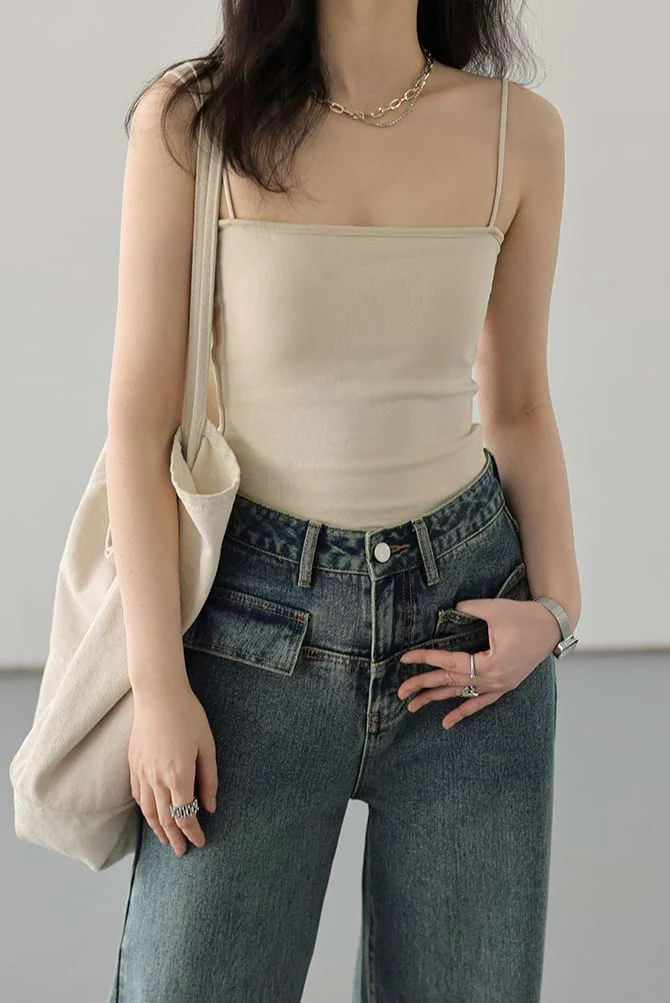 Slim Spaghetti Strap Top - Image 11