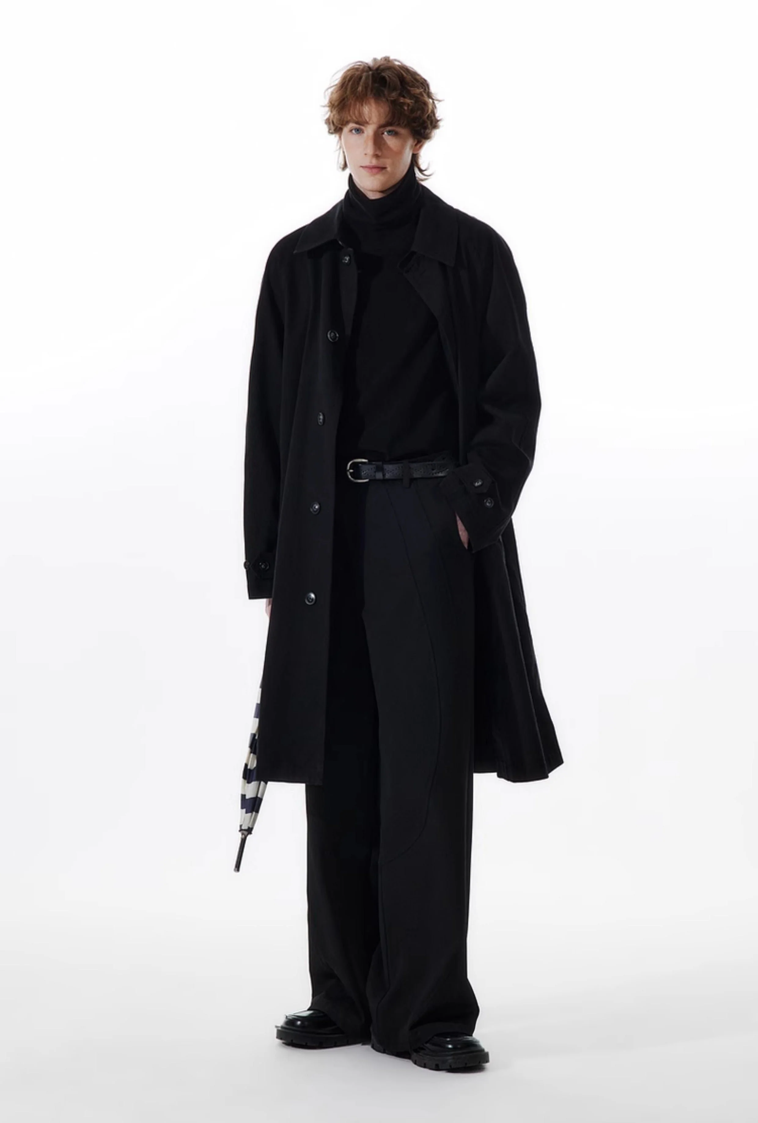 Slim Trench Single Breasted Coat with Pockets - Image 6