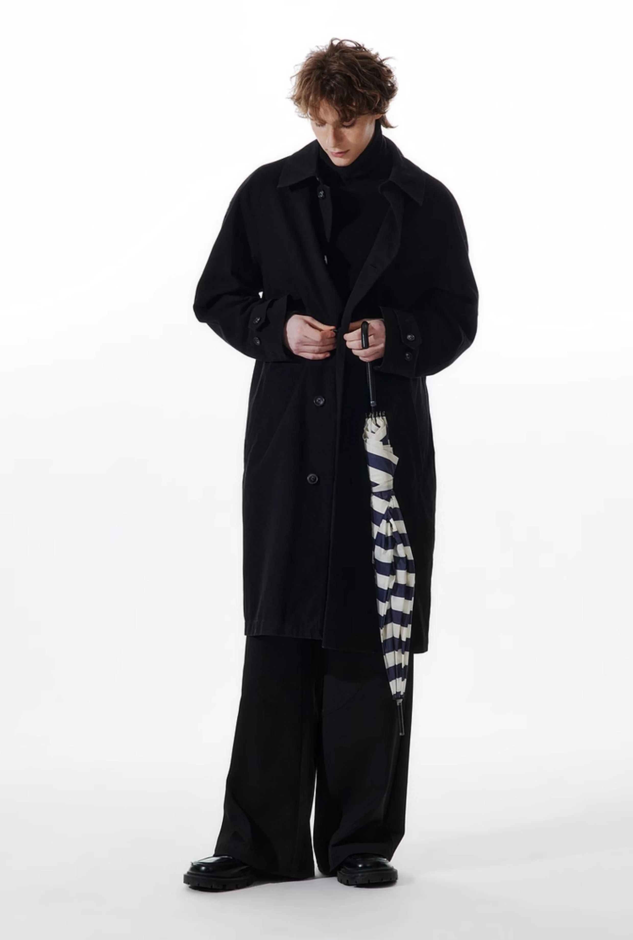 Slim Trench Single Breasted Coat with Pockets - Image 8