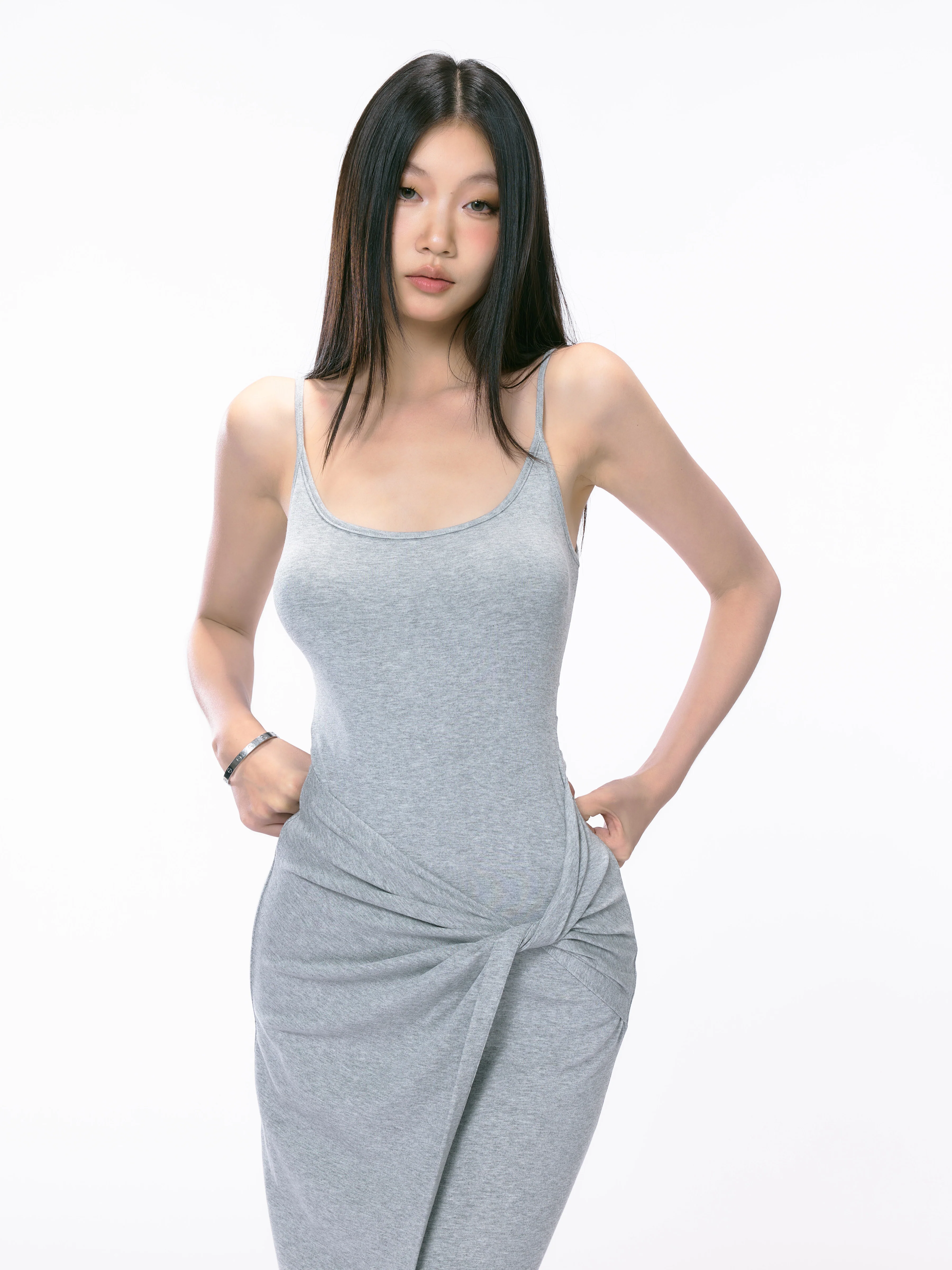 Spaghetti Strap Twist Side Detail Maxi Dress - Image 9