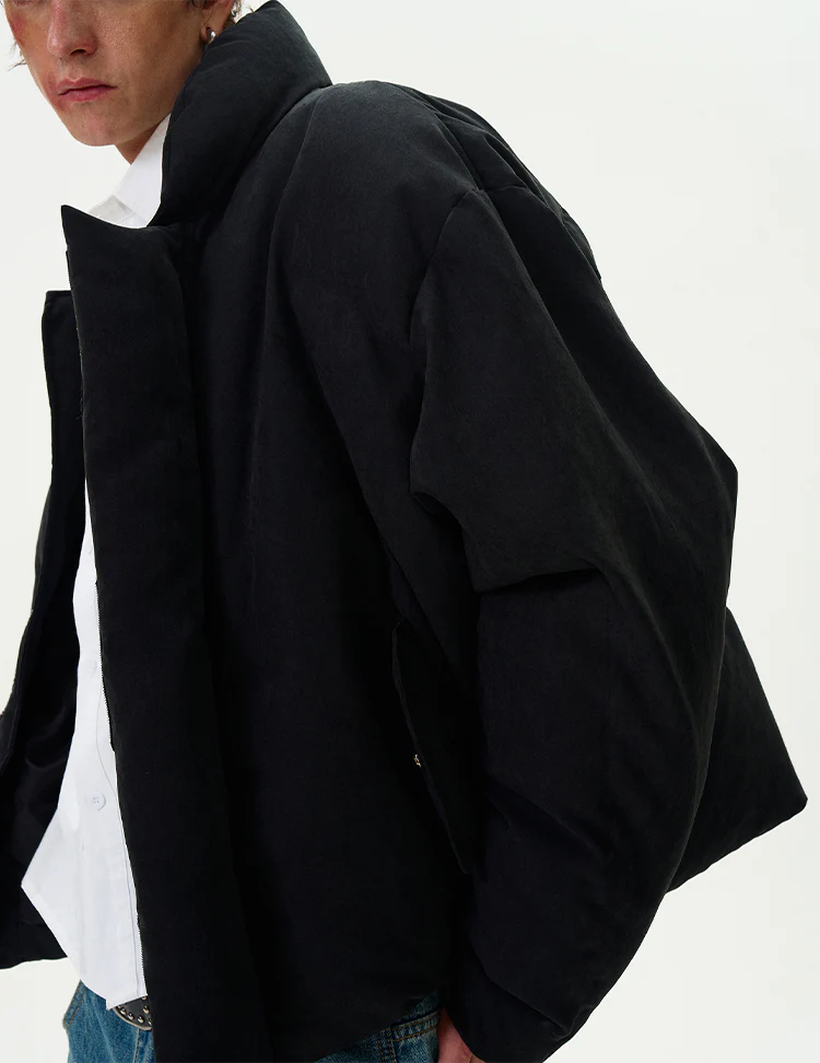 Stand Collar Quilted Oversized Puffer Jacket - Image 12
