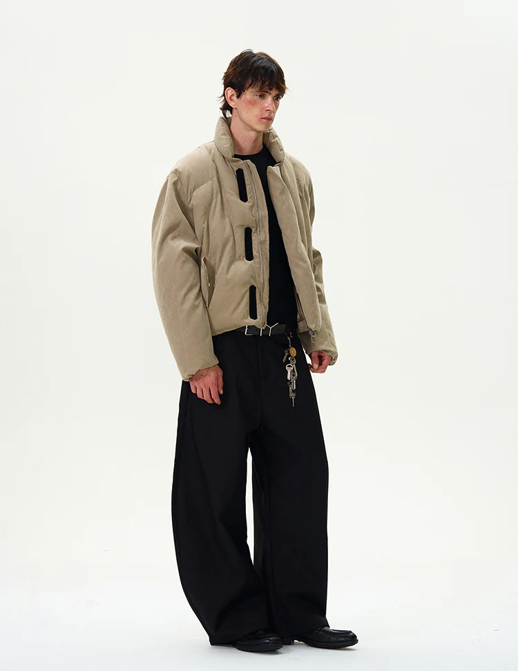 Stand Collar Quilted Oversized Puffer Jacket - Image 7
