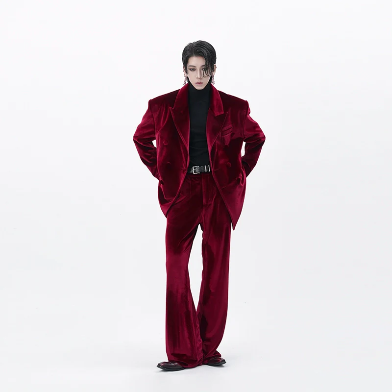 Straight Leg Semi-Flare Velvet Trousers - Image 4