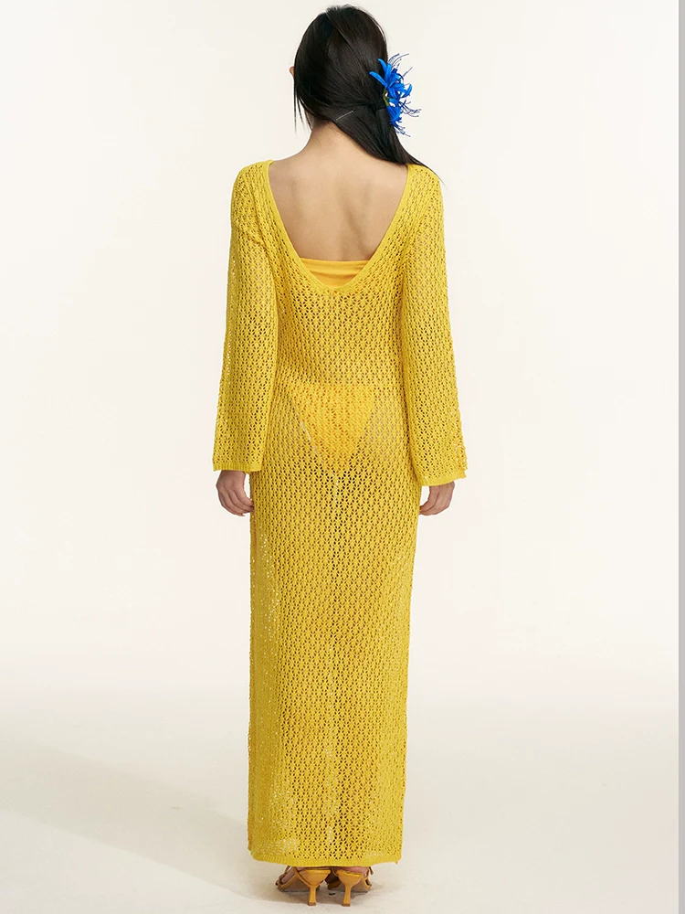 Strapless Bandeau Bikini Set with Floral Detail and Long Sleeve Maxi Beach Cover Up - Image 10