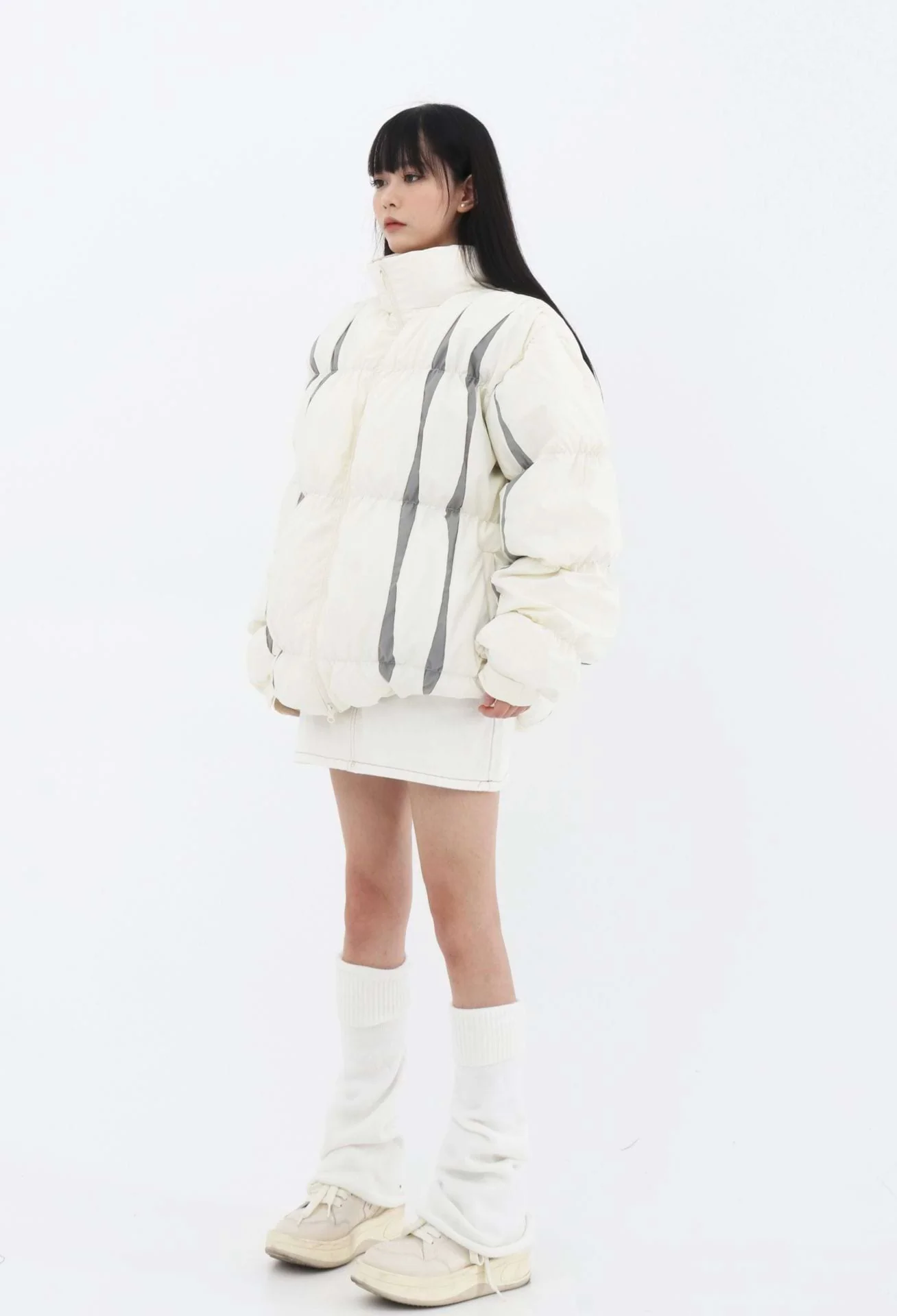Stripe Oversized Puffer Jacket - Image 10