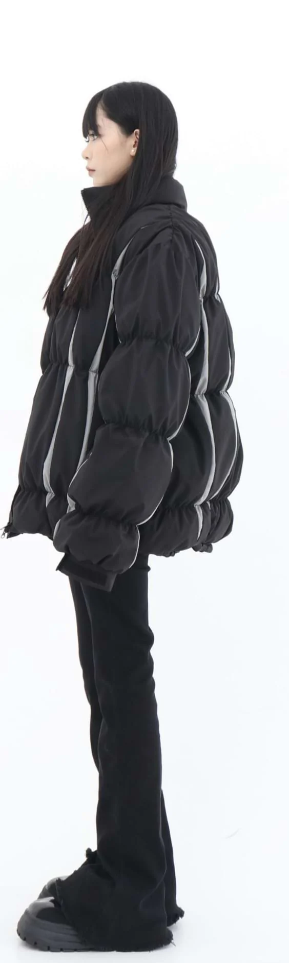 Stripe Oversized Puffer Jacket - Image 4