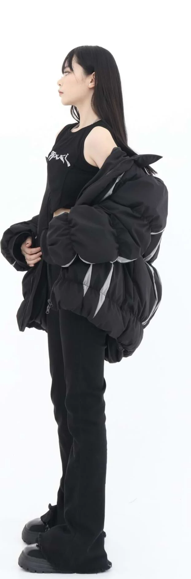 Stripe Oversized Puffer Jacket - Image 5