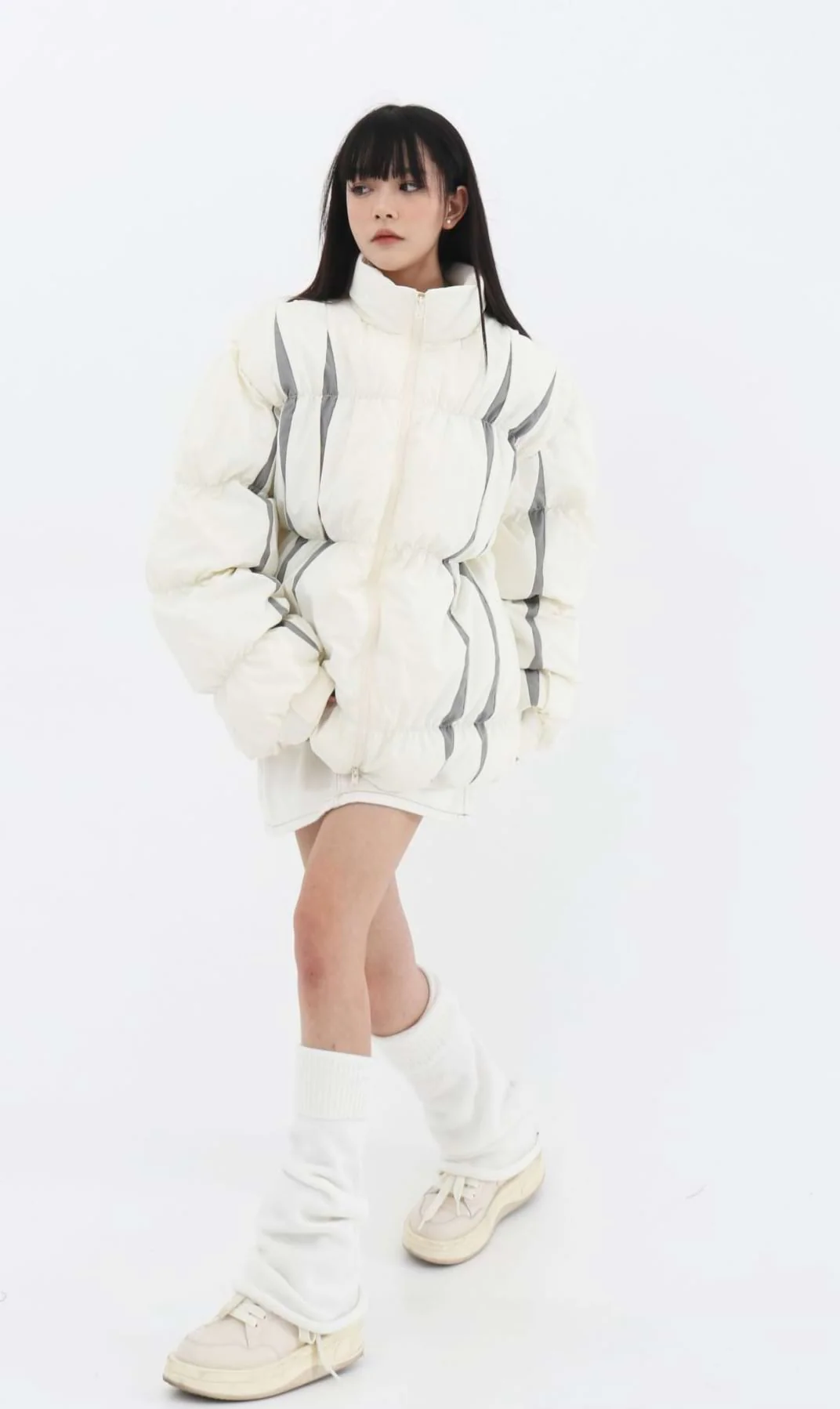 Stripe Oversized Puffer Jacket - Image 7