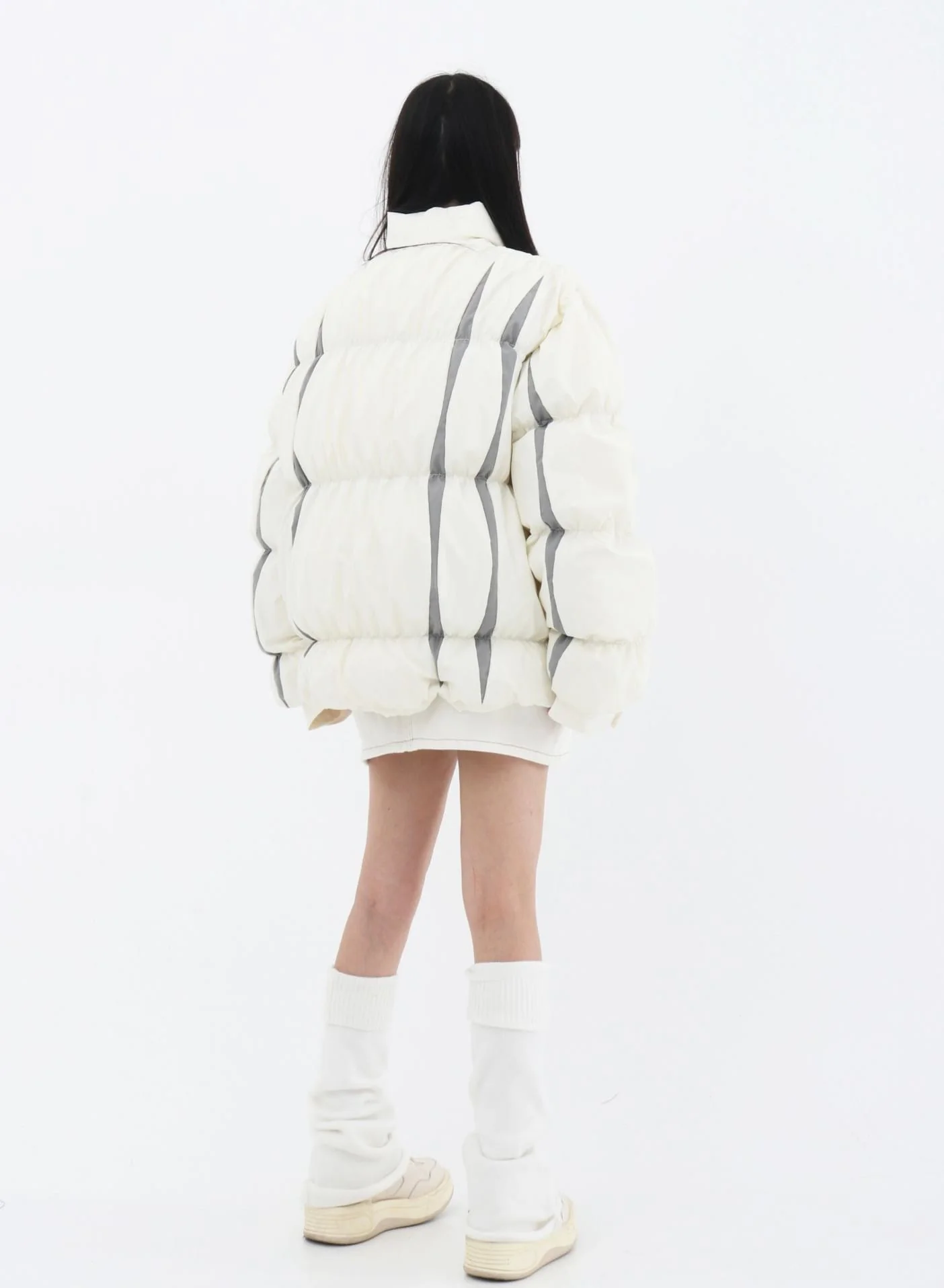 Stripe Oversized Puffer Jacket - Image 8