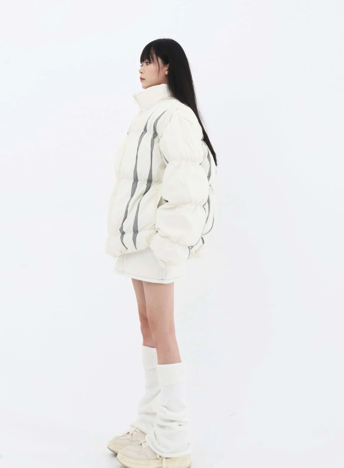 Stripe Oversized Puffer Jacket - Image 9