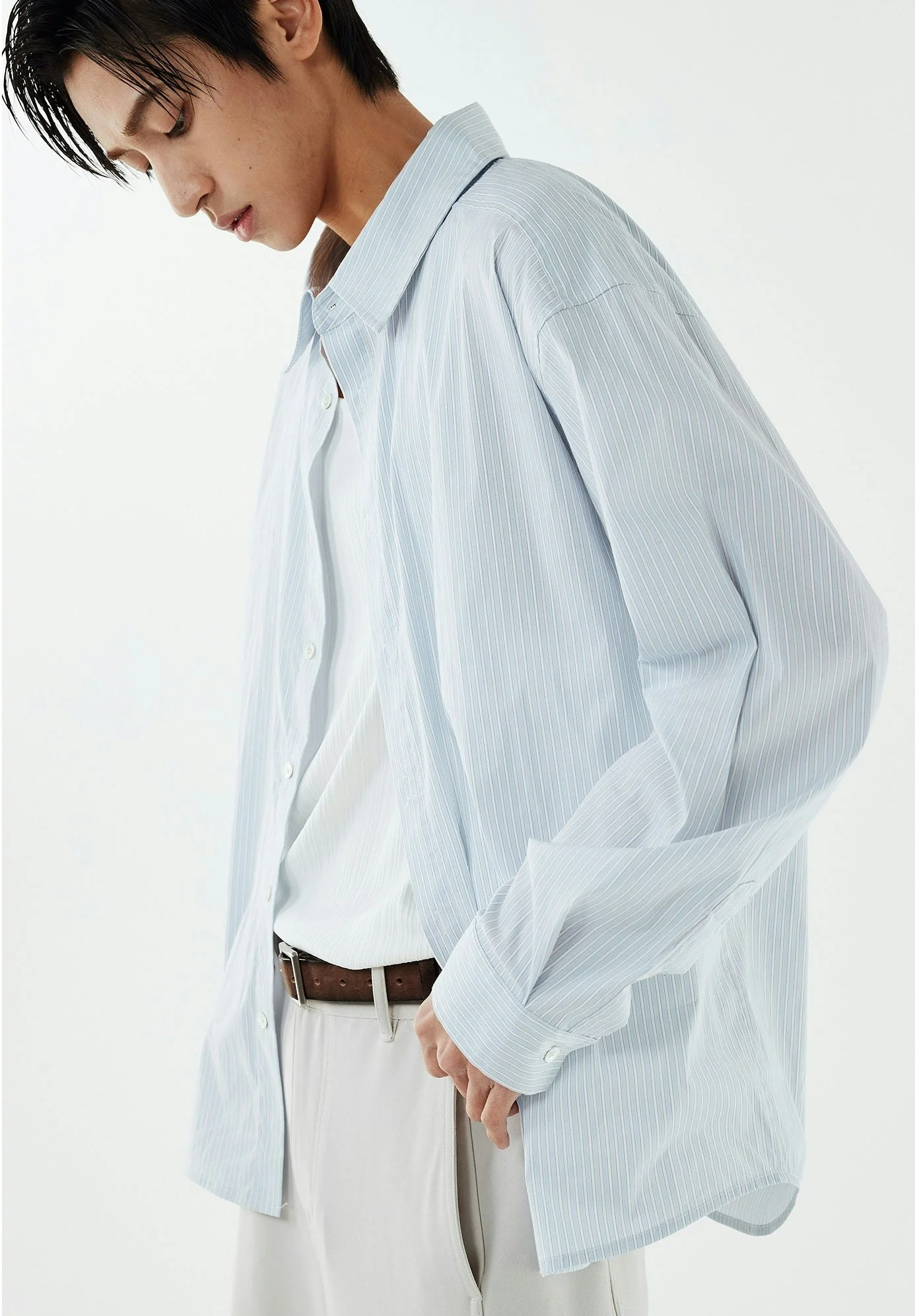 Striped Long Sleeve Button-Up Shirt - Image 2