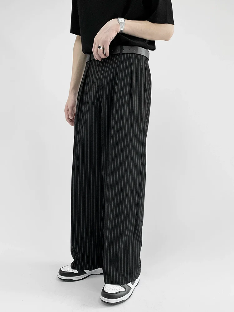 Striped Wide-Leg Trousers with Belt Detail - Image 14