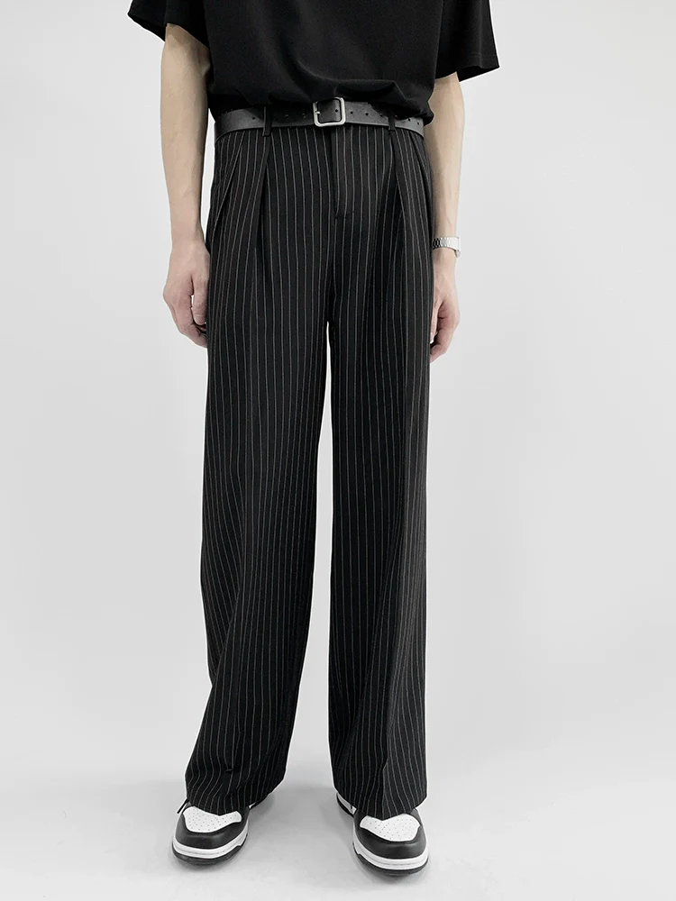 Striped Wide-Leg Trousers with Belt Detail - Image 15