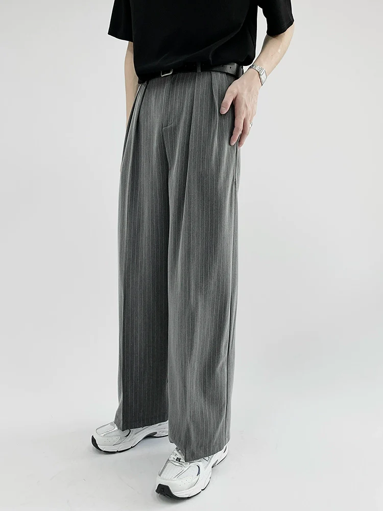 Striped Wide-Leg Trousers with Belt Detail - Image 5