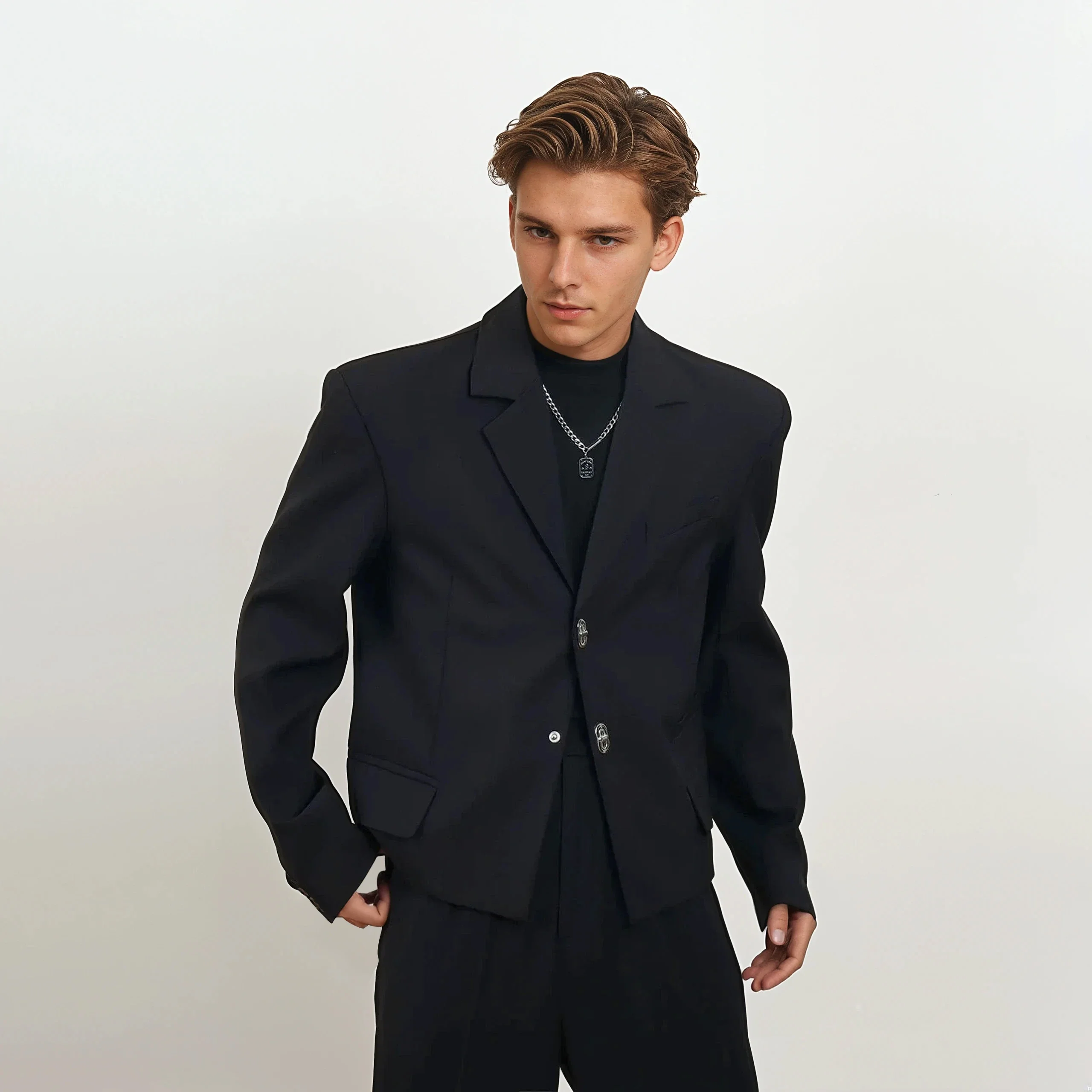 Structured Blazer with Carabiner Buckle Closures