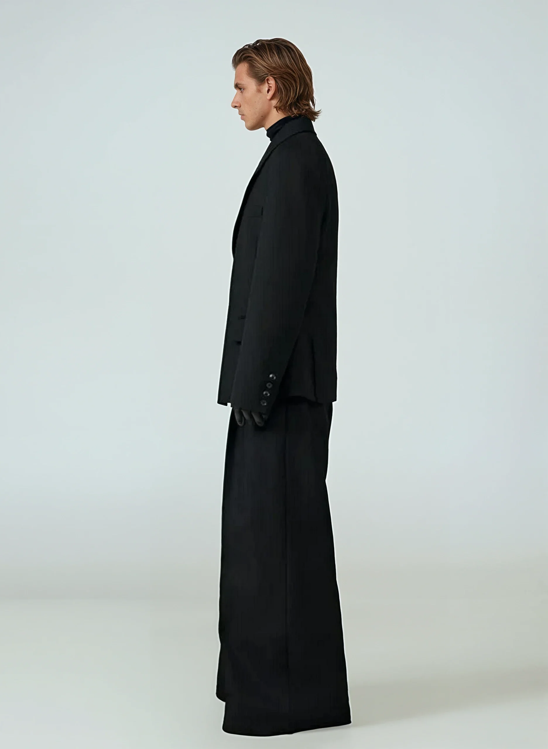 Structured Boxy Double-Breasted Hidden Button Blazer - Image 9