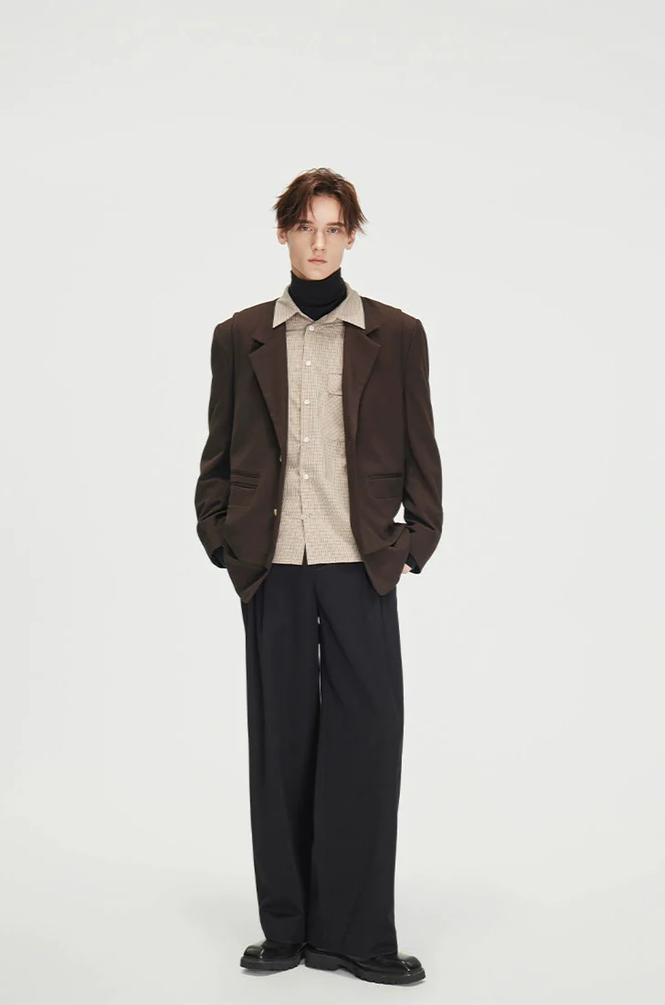 Structured Panel-Detail Single Breasted Lapel Blazer - Image 18