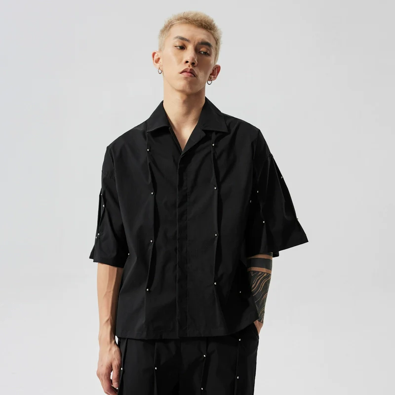 Studded Oversized Button-Up Shirt - Image 3