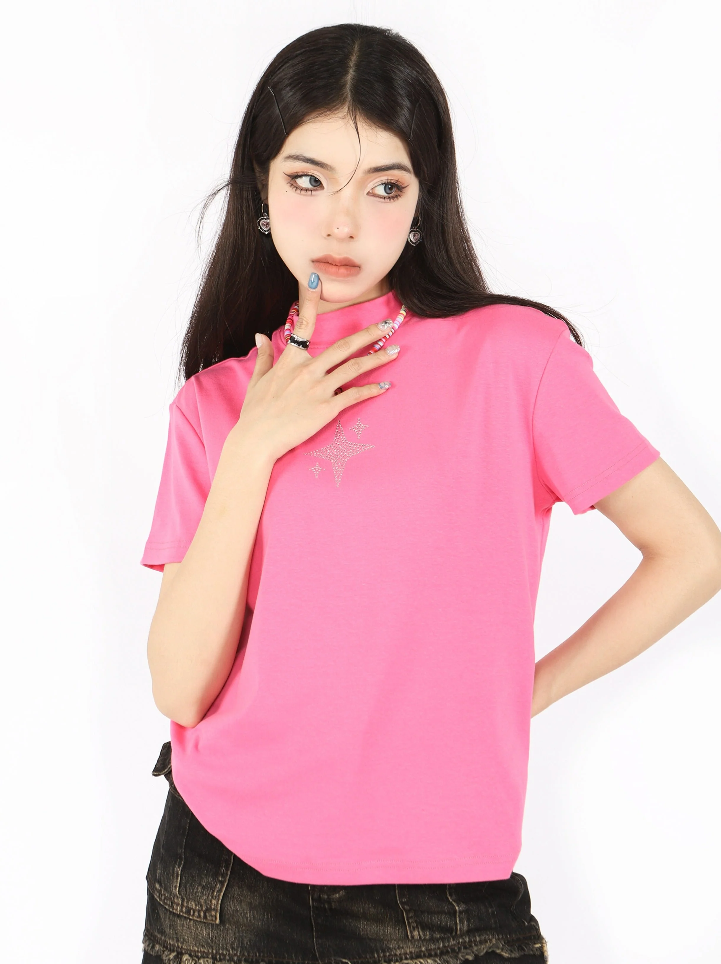 Studded Star Short Sleeve T-Shirt - Image 12
