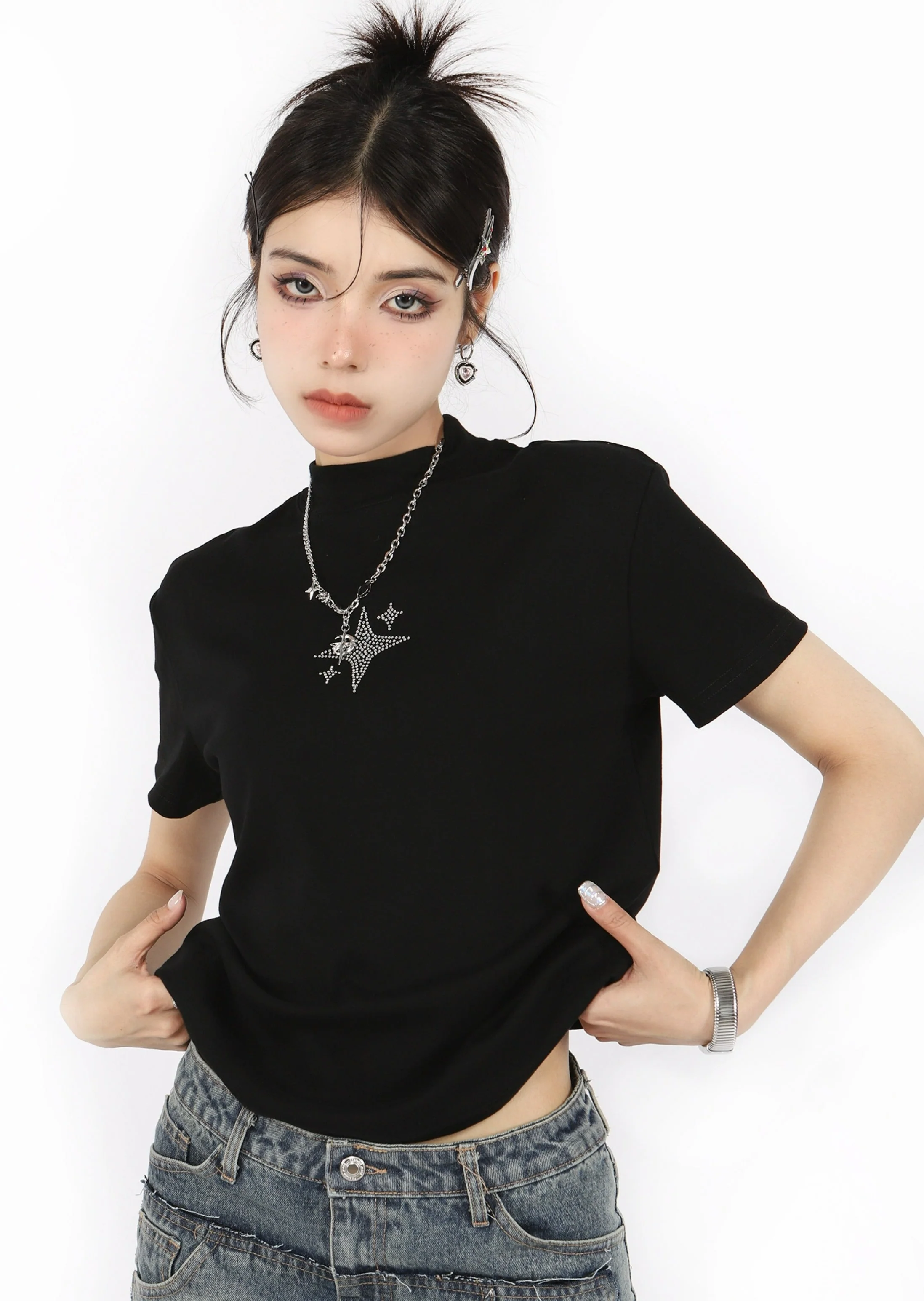 Studded Star Short Sleeve T-Shirt - Image 3