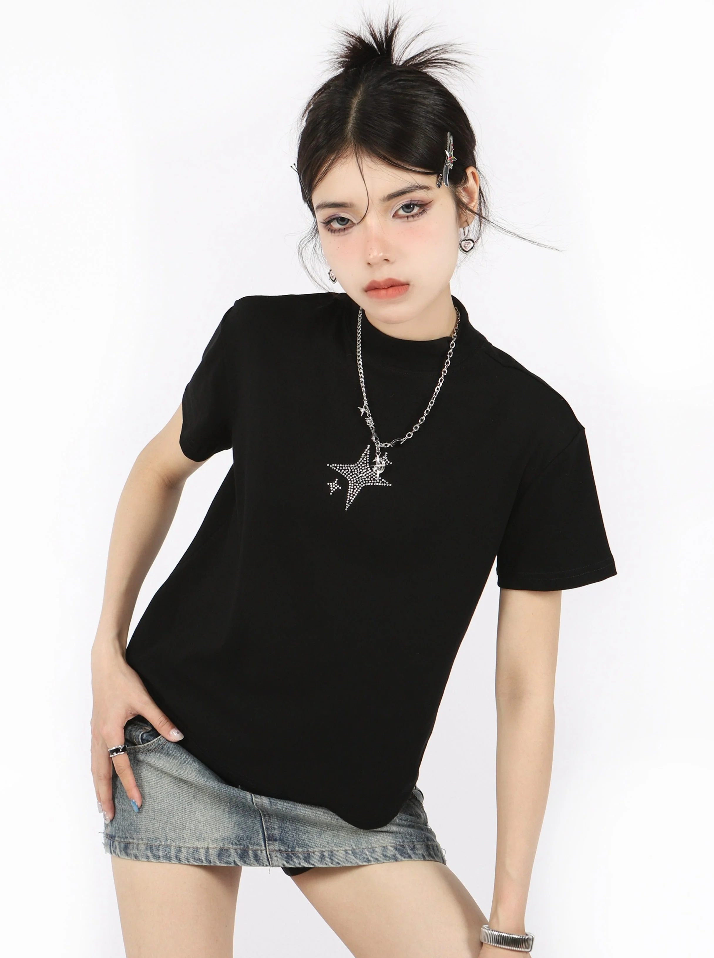 Studded Star Short Sleeve T-Shirt - Image 6