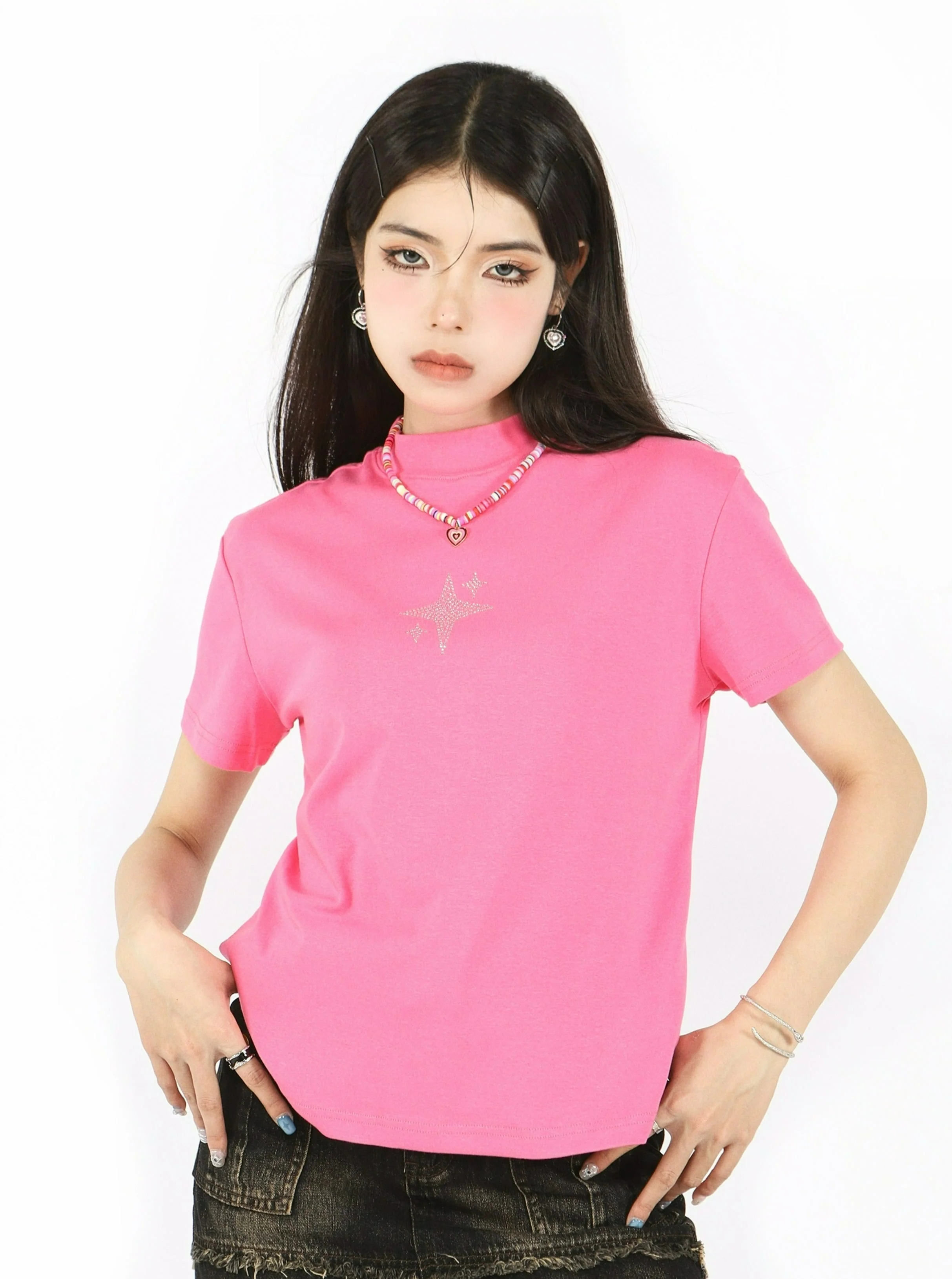 Studded Star Short Sleeve T-Shirt - Image 8