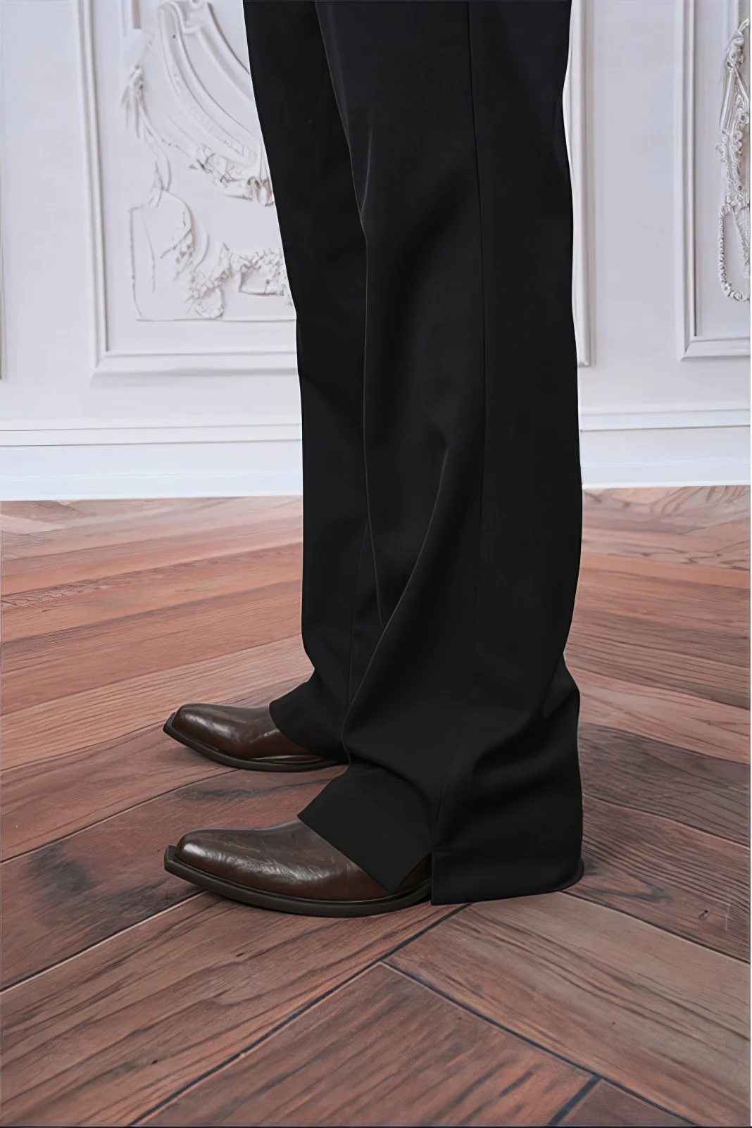 Tailored Straight Leg Semi-Flare Suit Trousers - Image 6