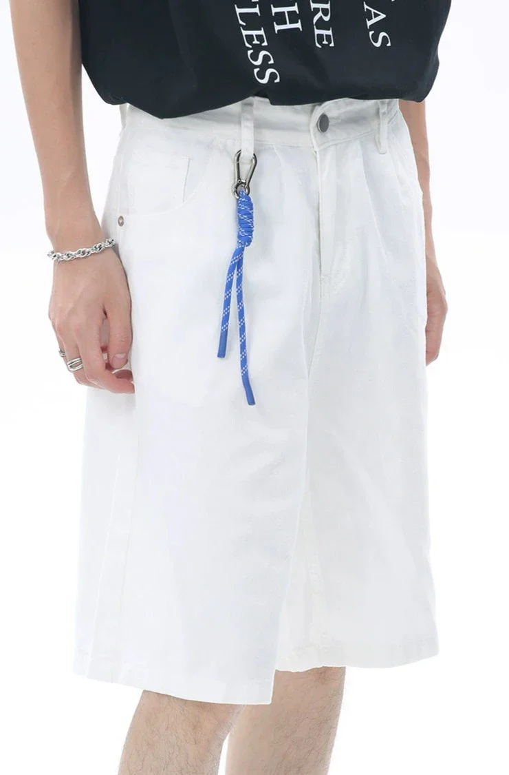Tailored Waist Button-Up Bermuda Denim Shorts - Image 12