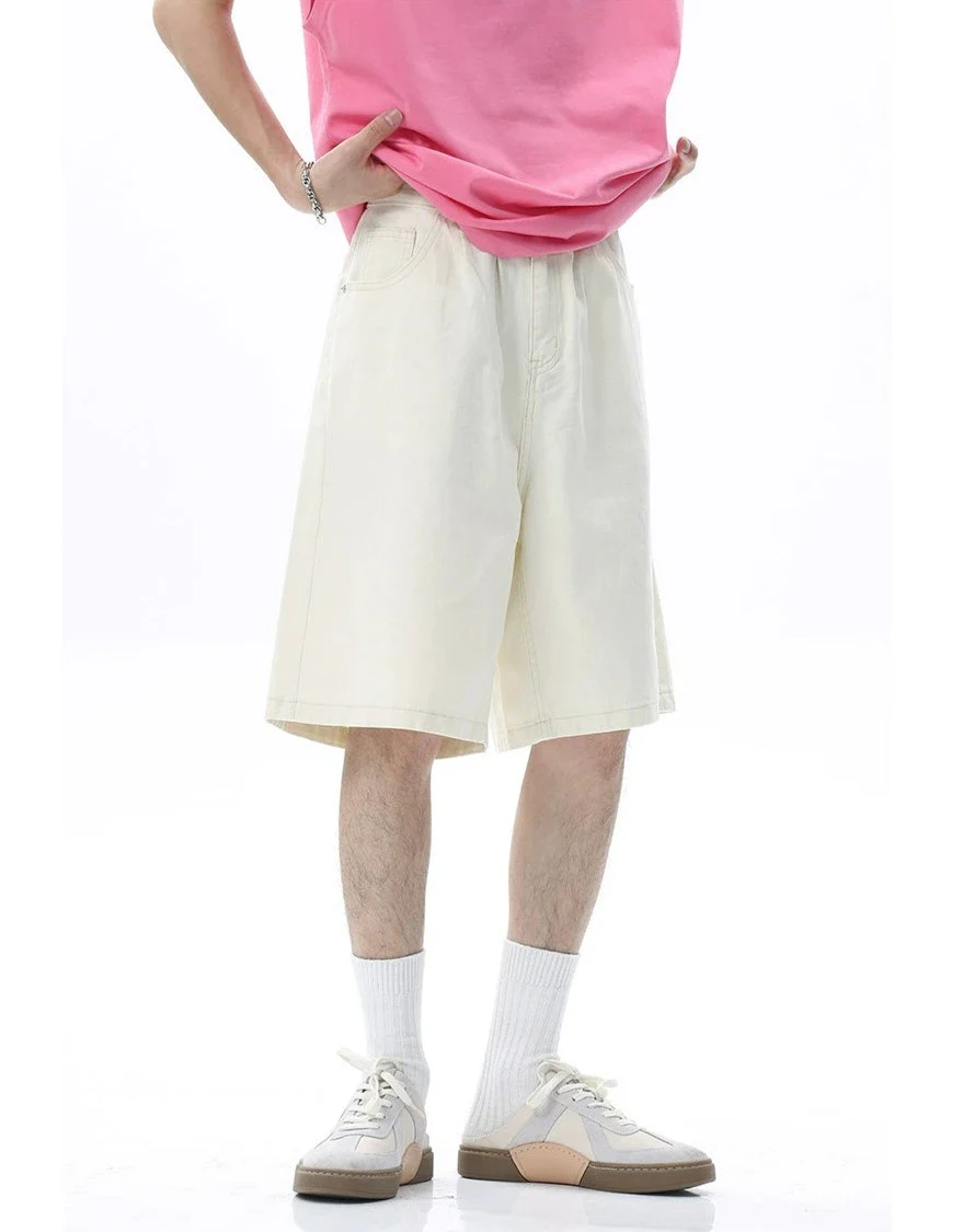 Tailored Waist Button-Up Bermuda Denim Shorts - Image 6
