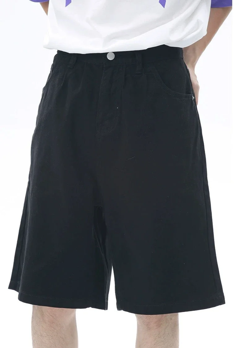 Tailored Waist Button-Up Bermuda Denim Shorts - Image 8