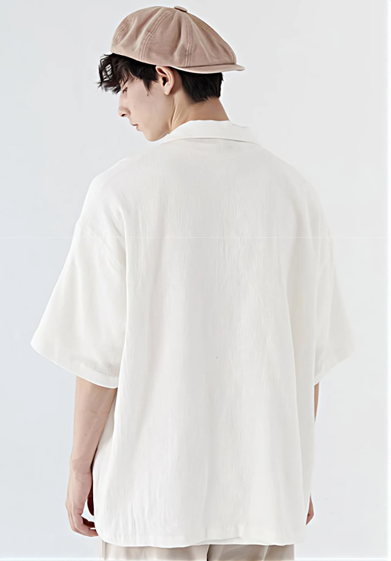 Textured Camp Collar Button Shirt - Image 4