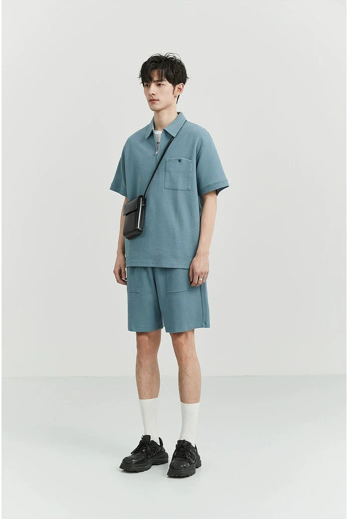 Textured Jogger Shorts with Patch Pocket Detail - Image 17