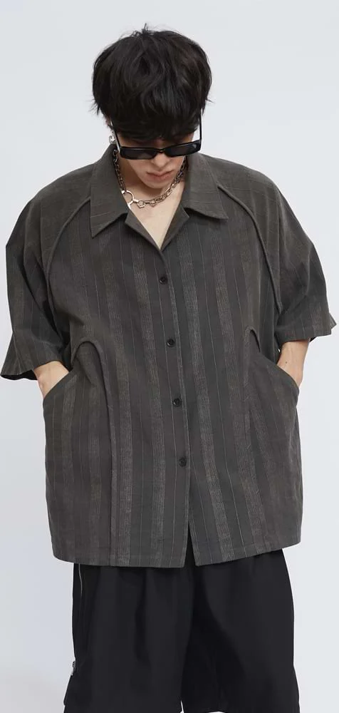 Textured Stripe Button Shirt - Image 5