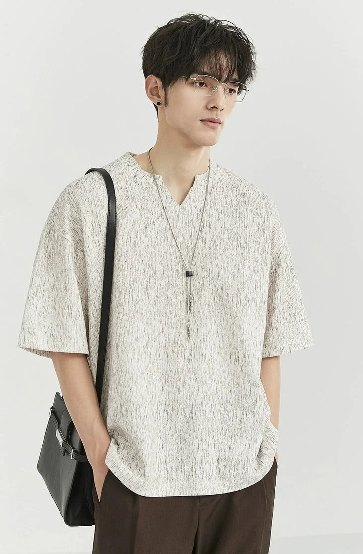 Textured V-Neck Half Sleeve Top - Image 8