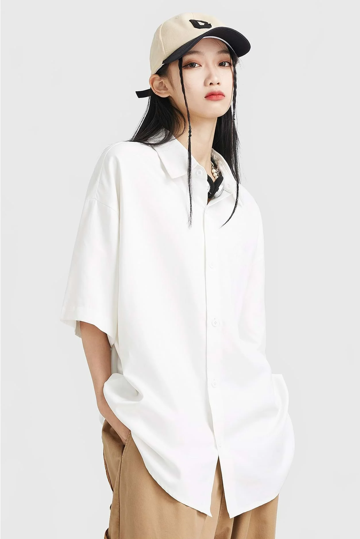 Three-Quarter Sleeve Button Shirt - Image 5