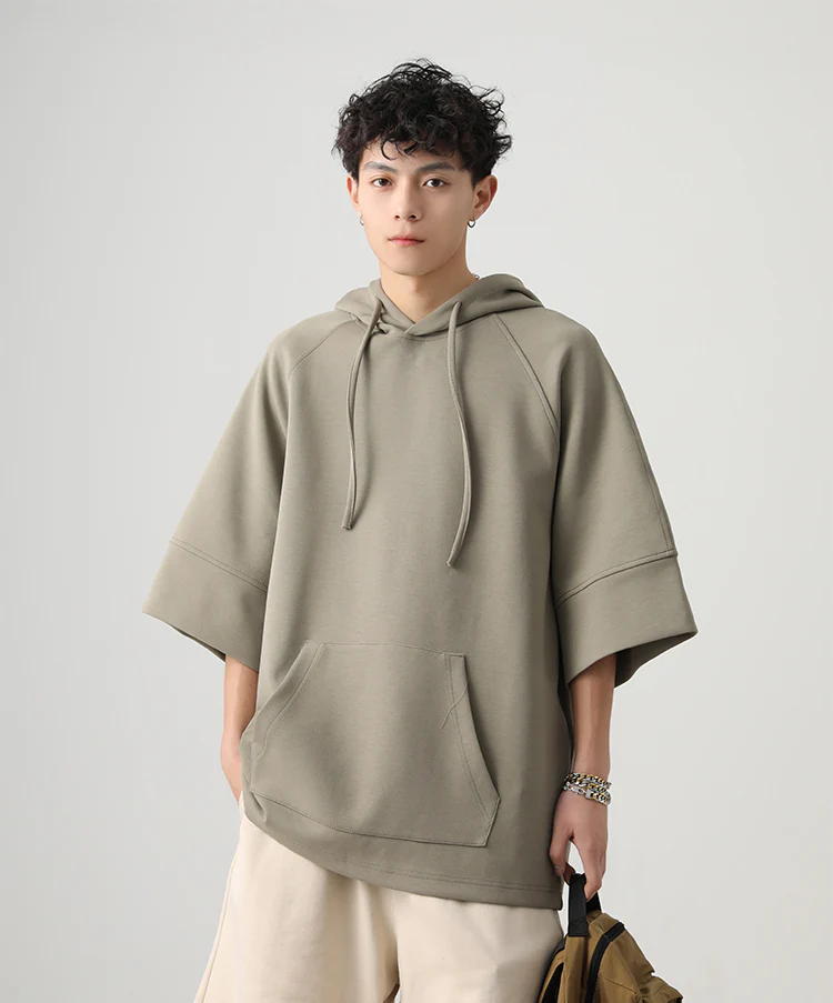 Three-Quarter Sleeves Hoodie Shirt - Image 2