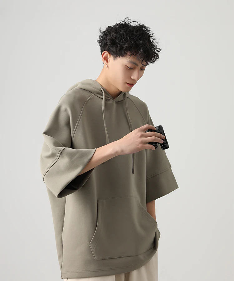Three-Quarter Sleeves Hoodie Shirt - Image 5