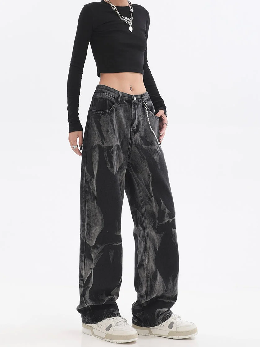Tie-Dye Wide Leg Jeans - Image 11