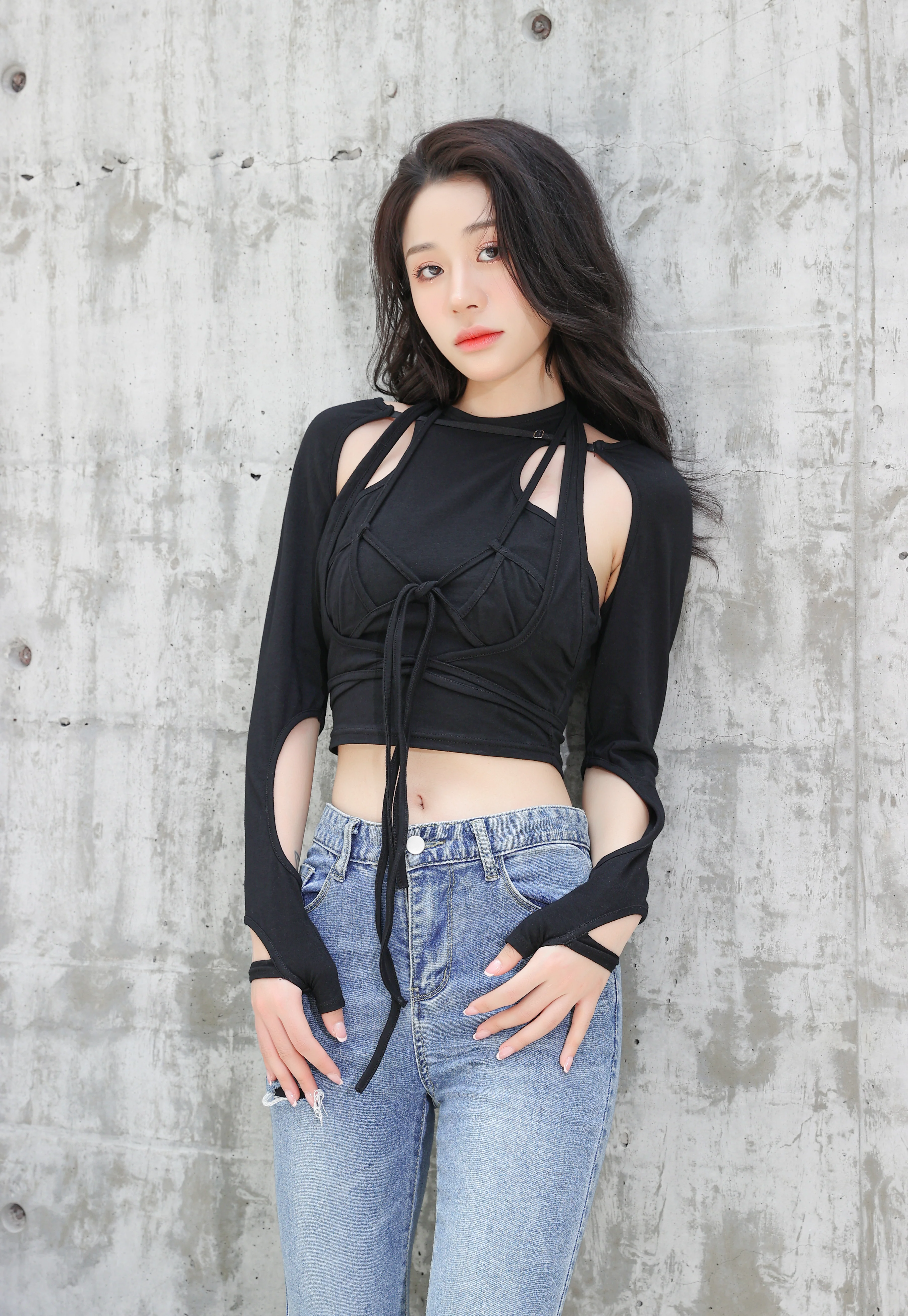Tie-Up Detailed Crop Top with Cut-Outs - Image 5
