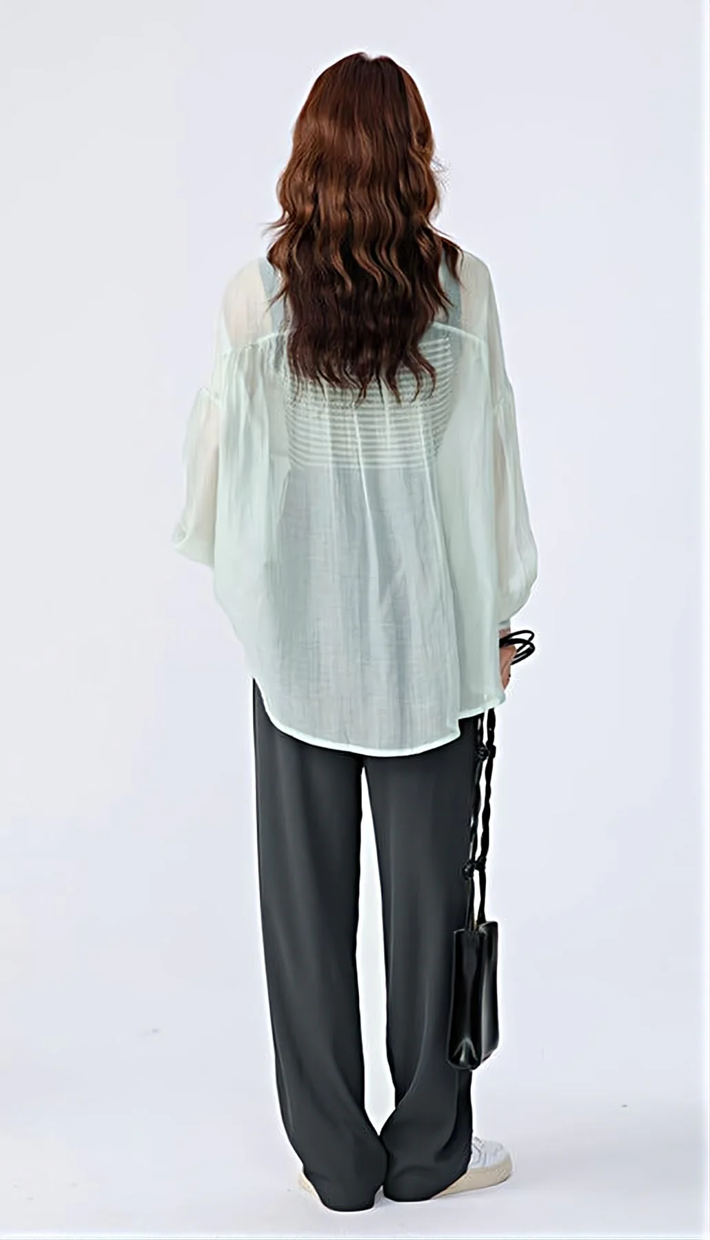 Translucent Long Sleeve Button Shirt - Image 10