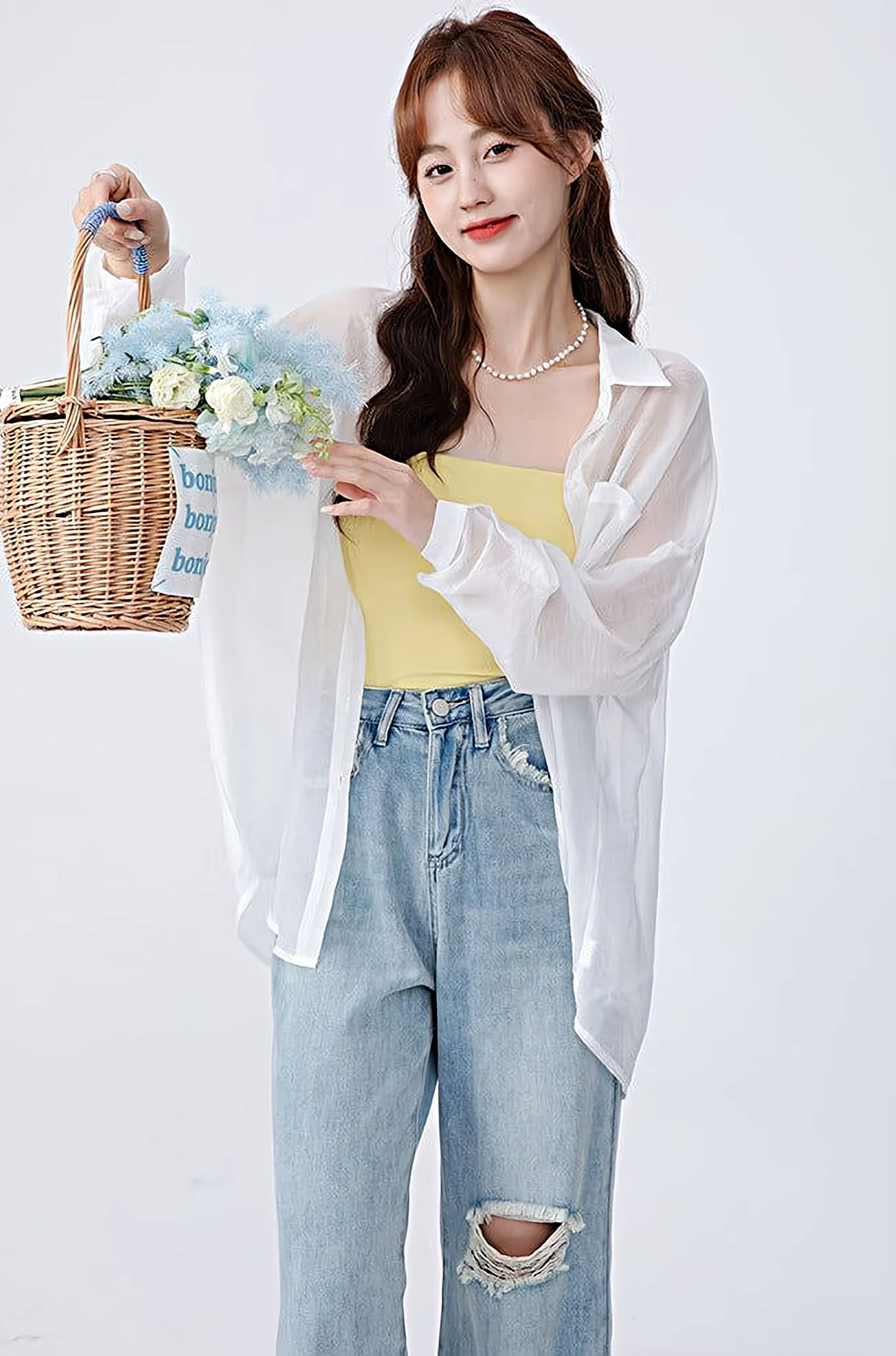 Translucent Long Sleeve Button Shirt - Image 13