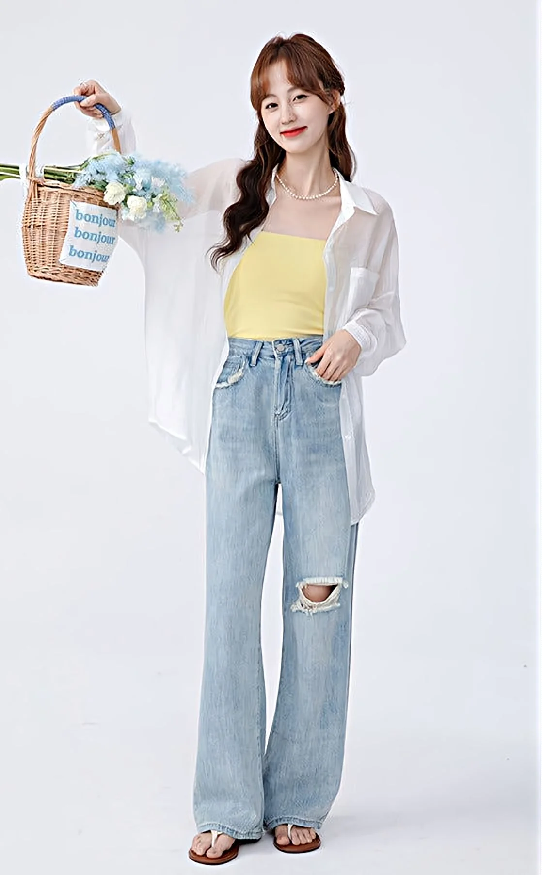 Translucent Long Sleeve Button Shirt - Image 17