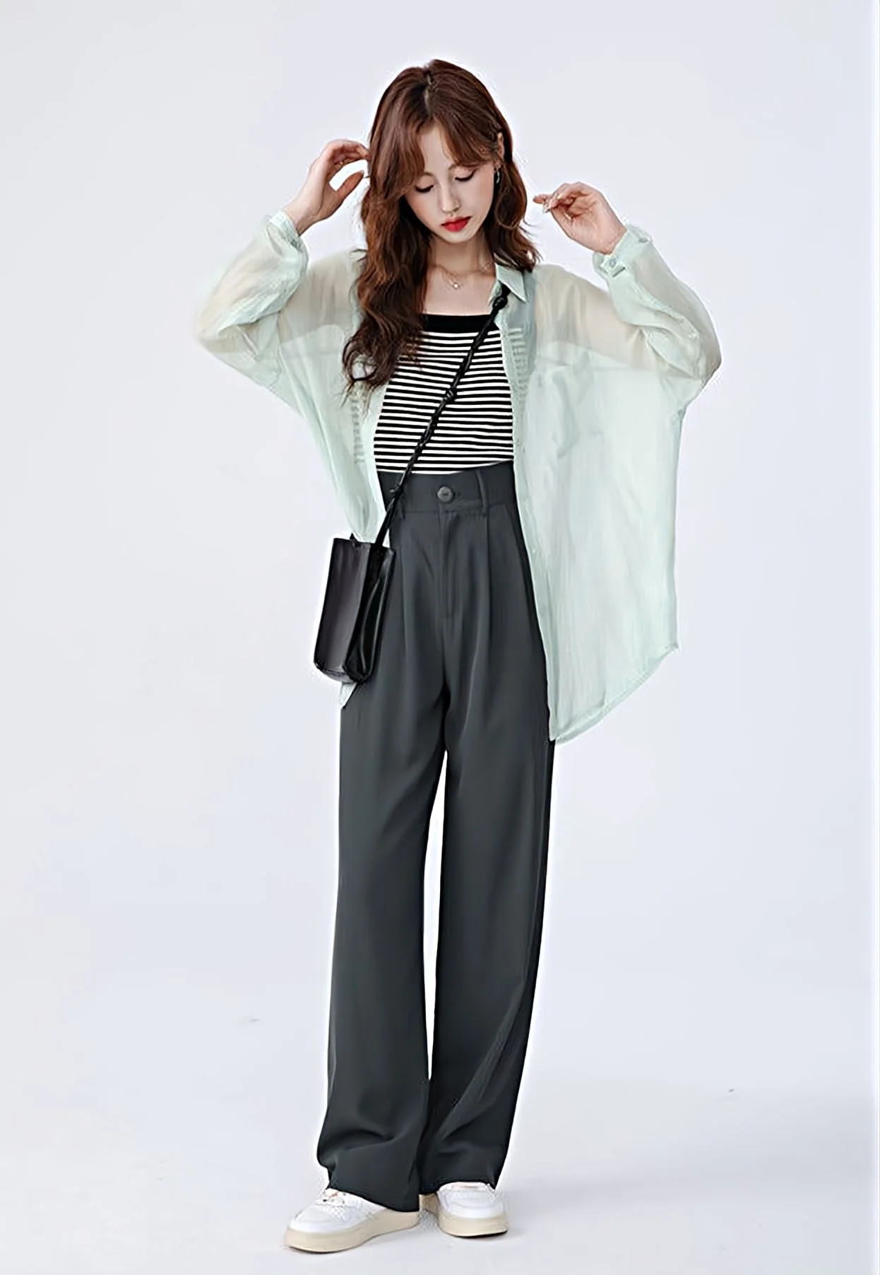 Translucent Long Sleeve Button Shirt - Image 7