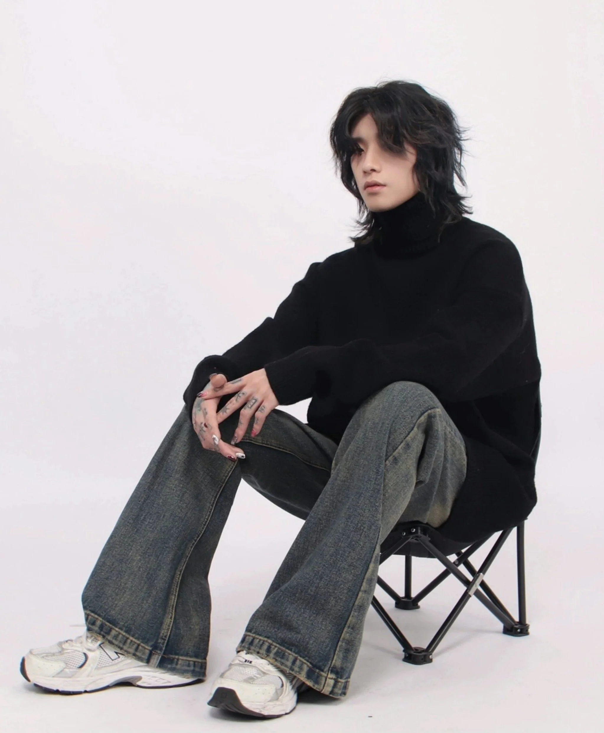 Turtleneck Drop Shoulder Oversized Sweater - Image 8