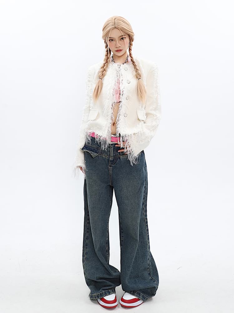 Tweed Tassel Hem Blazer - Image 15