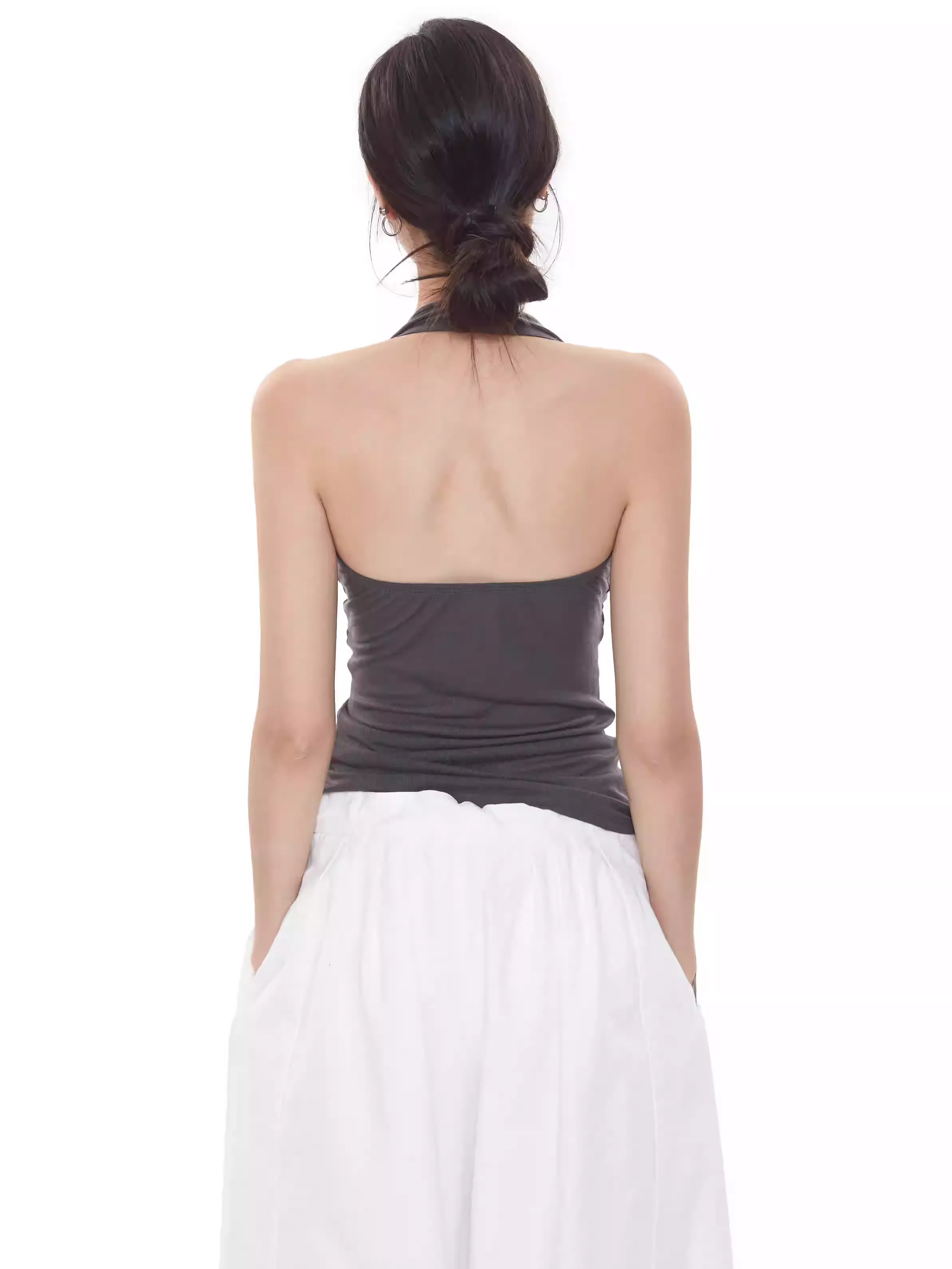 Twist Front Lightweight Halter Neck Top - Image 3